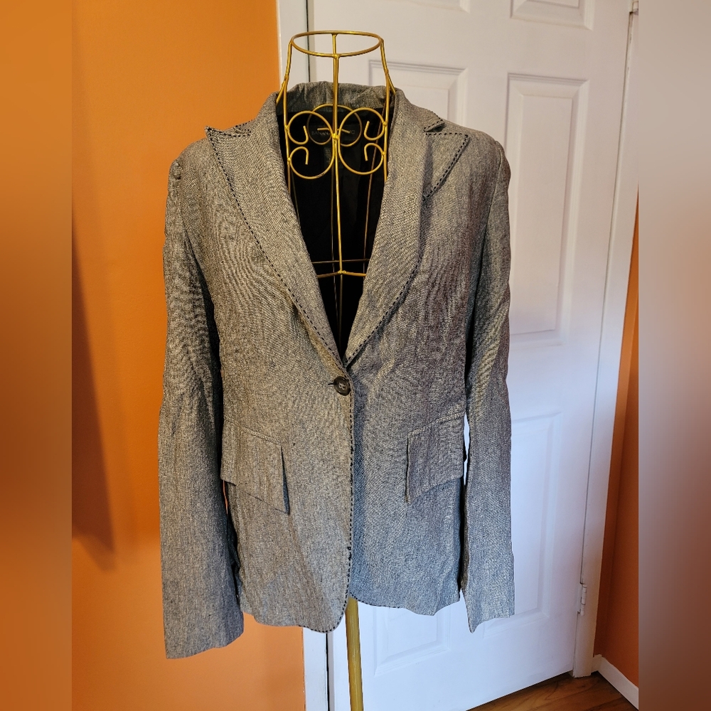 Banana Republic Gray Lightweight Shirt Jacket with Notched Lapels